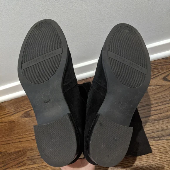 Audrey Brooke Tamela Over the Knee Black Suede Boots - Picture 5 of 6